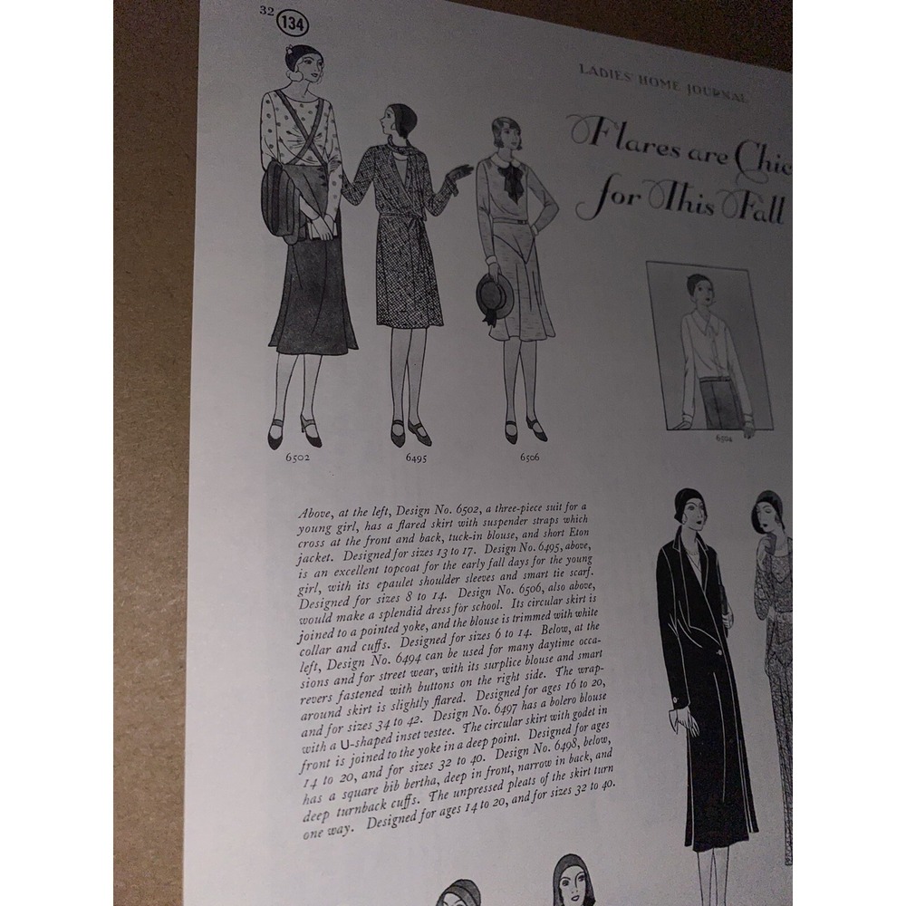 1930 Ladies Home Journal Fashion Illustration Art Deco Vintage Page - Picture 6 of 11